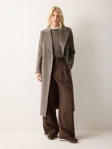 Wool Maxi City Coat | Taupe