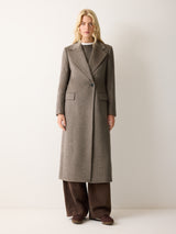 Wool Maxi City Coat | Taupe