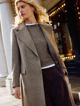 Wool Maxi City Coat | Taupe