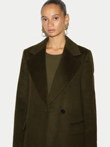 Wool Maxi City Coat | Khaki
