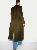 Wool Maxi City Coat | Khaki