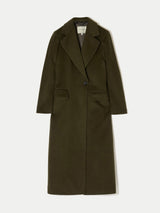 Wool Maxi City Coat | Khaki