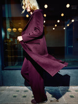 Wool Maxi City Coat | Purple