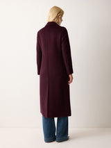 Wool Maxi City Coat | Purple