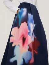 Dreamy Floral Volume Skirt | Navy