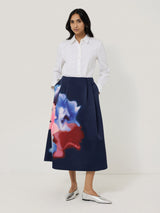 Dreamy Floral Volume Skirt | Navy