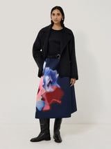 Dreamy Floral Volume Skirt | Navy