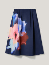 Dreamy Floral Volume Skirt | Navy