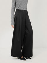 Satin Volume Trouser | Black