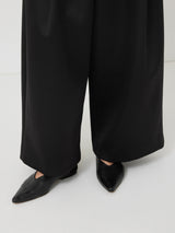 Satin Volume Trouser | Black