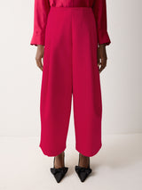 Satin Volume Cropped Trouser | Pink