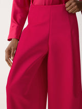 Satin Volume Cropped Trouser | Pink