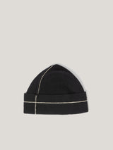 Contrast Stitch Beanie | Black