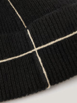 Contrast Stitch Beanie | Black