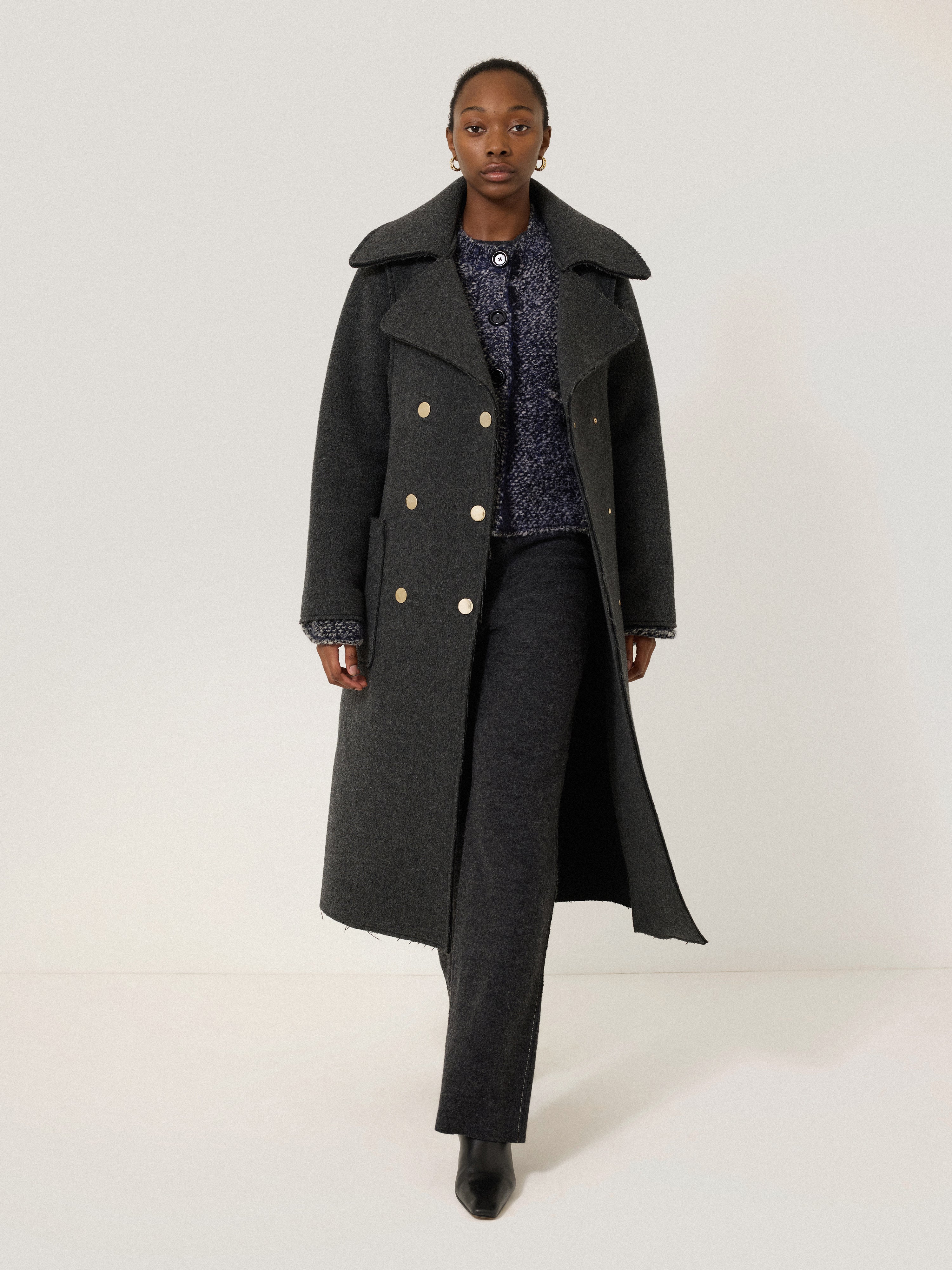 French Tweed Cardi-Jacket | Navy – Jigsaw