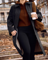 Double Face Zip Hoodie | Brown