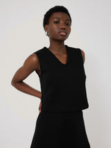 Structured Jersey Top | Black
