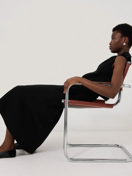 Structured Jersey Skirt | Black