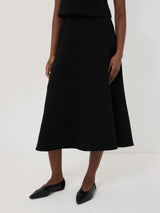 Structured Jersey Skirt | Black