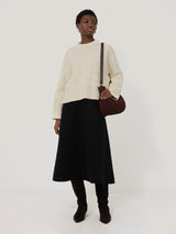 Structured Jersey Skirt | Black