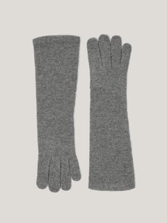 Wool Cashmere Long Gloves | Grey