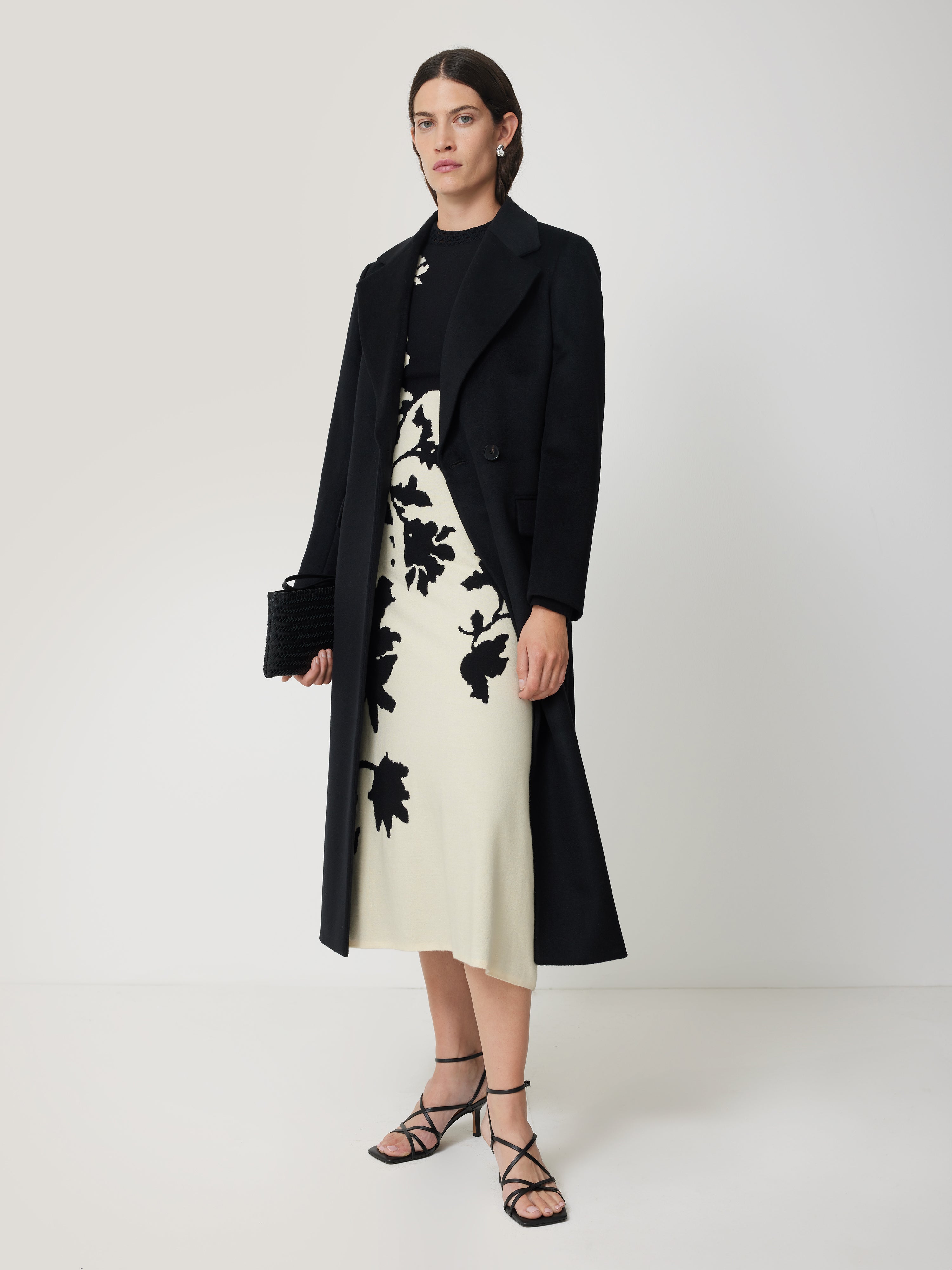 Floral Jacquard Knitted Dress | Monochrome – Jigsaw