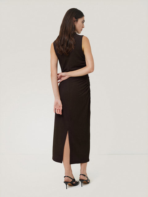 Crinkle Ruched Corsage Dress