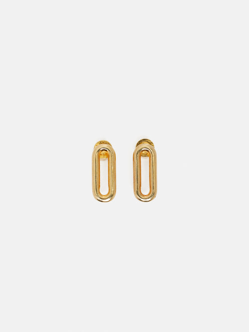 Small Link Stud Earrings | Gold