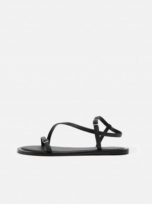 Asymmetrical Strappy Sandal | Black