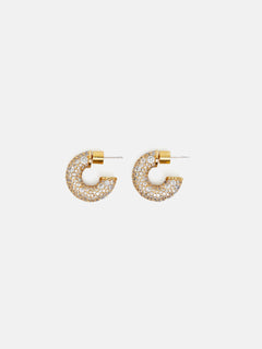 Diamante Hoop Earrings | Gold