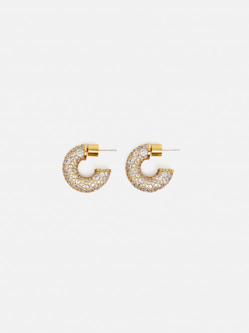 Diamante Hoop Earrings | Gold