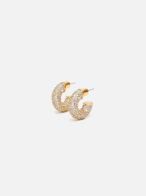 Diamante Hoop Earrings | Gold