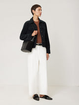 Boxy Cord Trucker Jacket | Navy