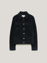 Boxy Cord Trucker Jacket | Navy