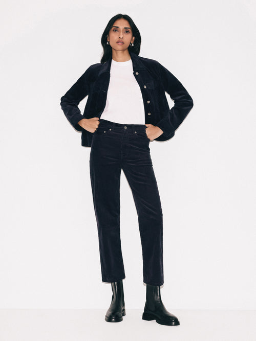Delmont Cord Tapered Jean | Navy