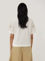 Embroidered Short Sleeve T-shirt | Cream