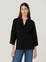 Knitted Kaftan Top | Black