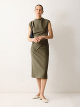 Structured Dart Dress | Green