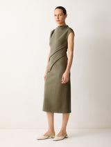 Structured Dart Dress | Green