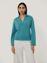 Compact Wool Collar Jumper | Powder Blue