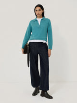 Compact Wool Collar Jumper | Powder Blue