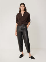 Wool Cashmere Blend Collar Jumper | Brown