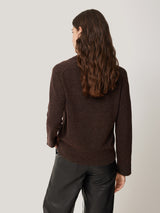 Wool Cashmere Blend Collar Jumper | Brown