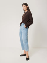 Wool Cashmere Blend Collar Jumper | Brown