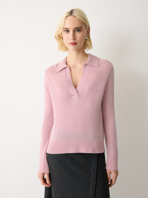 Wool Blend Collar Jumper | Pink