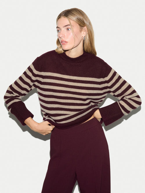 Cloud Cashmere Eldon Stripe | Burgundy