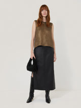 Cotton Metallic Crew Tank | Gold