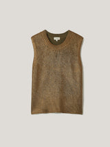 Cotton Metallic Crew Tank | Gold