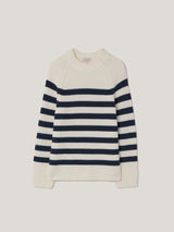 Cotton Blend Stripe Jumper | Navy