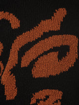 Cotton Motif Intarsia Jumper | Black